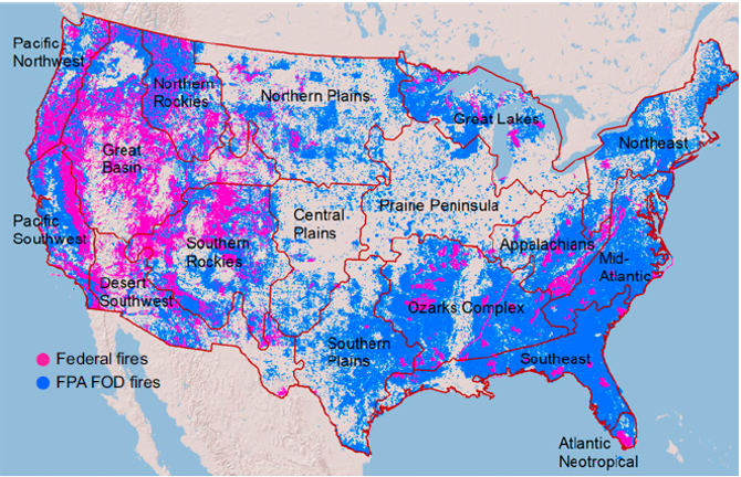 Human Presence Diminishes the Importance of Climate in Determining U.S. Fire Activity: Research Brief