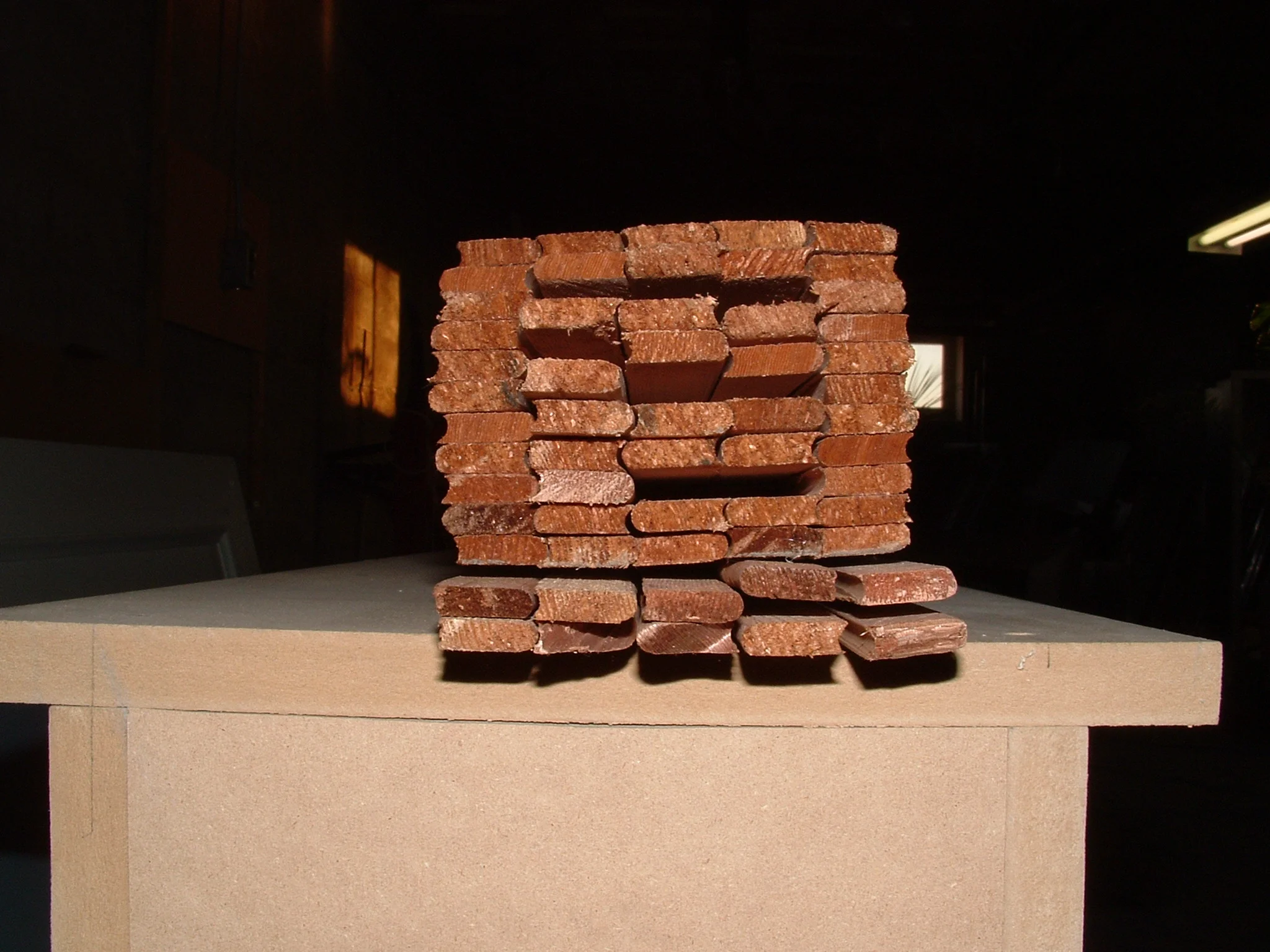 Ends of the cedar strips