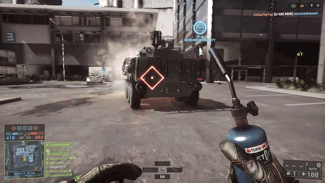 Sometimes Battlefield 4 won't put you on the same team as the friend you're playing with, but Matt don't care, he's gonna fix your vehicle anyways.