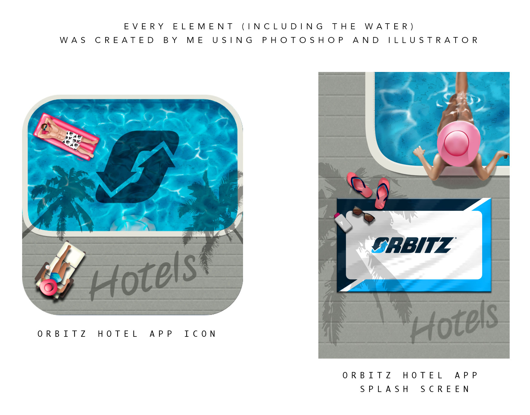 Hotel Skeuomorphic App Icon and Splash Page
