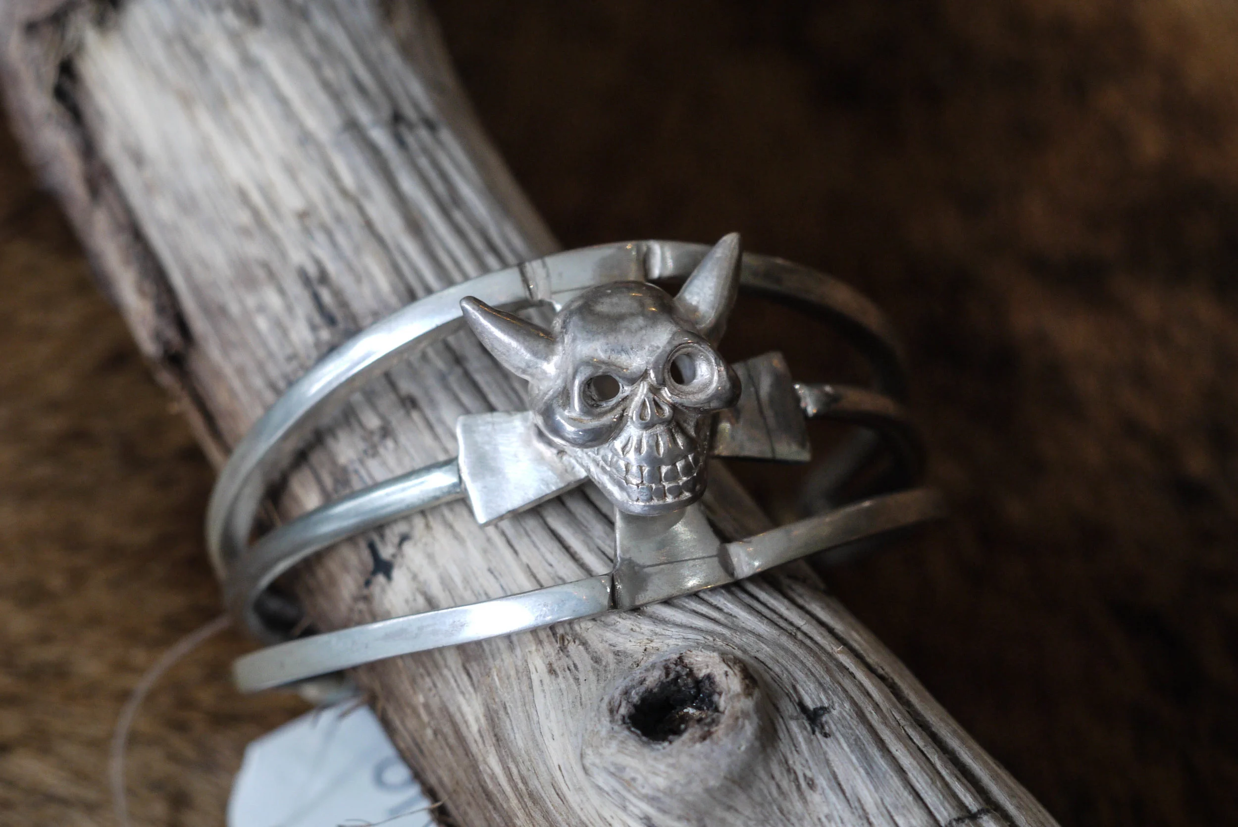 Skull and Cross Silver Cuff