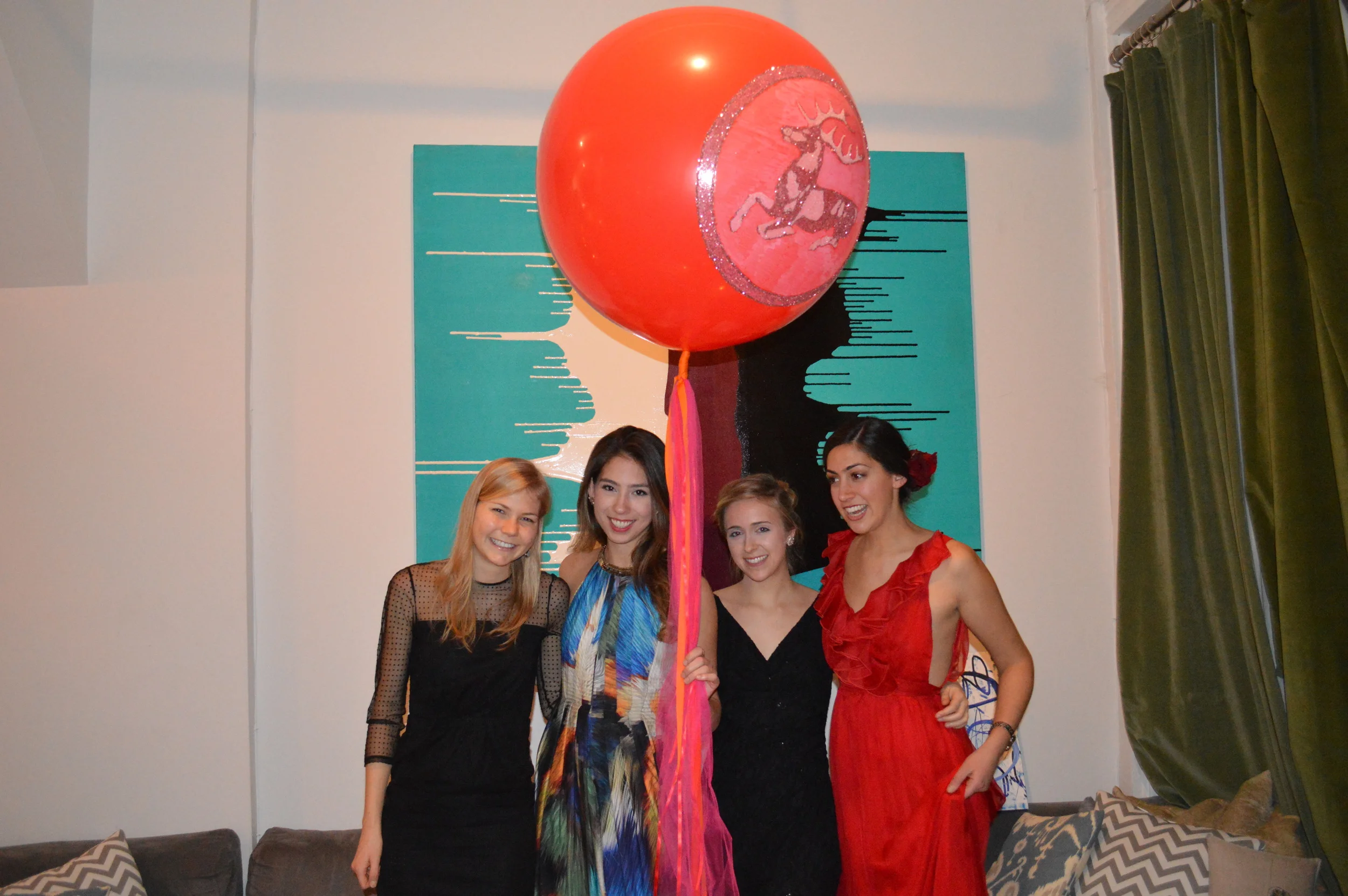 Some "Galentines": Leslie Blackshear, Alyss Vavricka, Sophie Lambert, and me. 