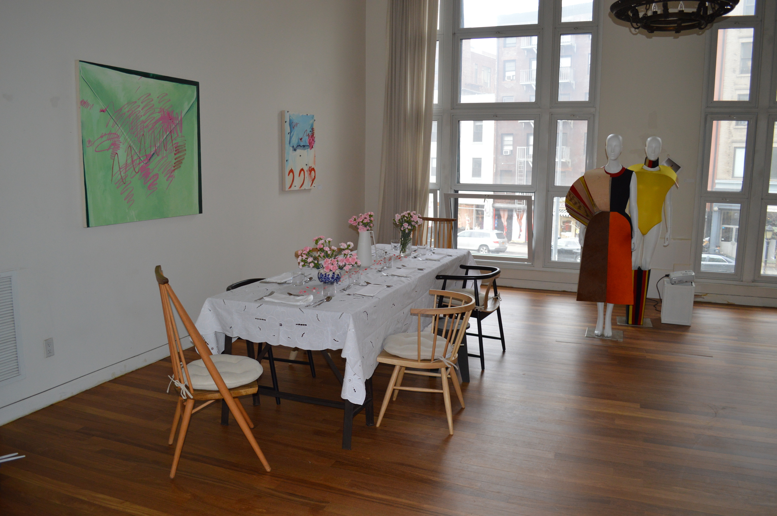 The exhibition space at MISS: Salon in SoHo -- and the setting for this afternoon's Victory Club luncheon