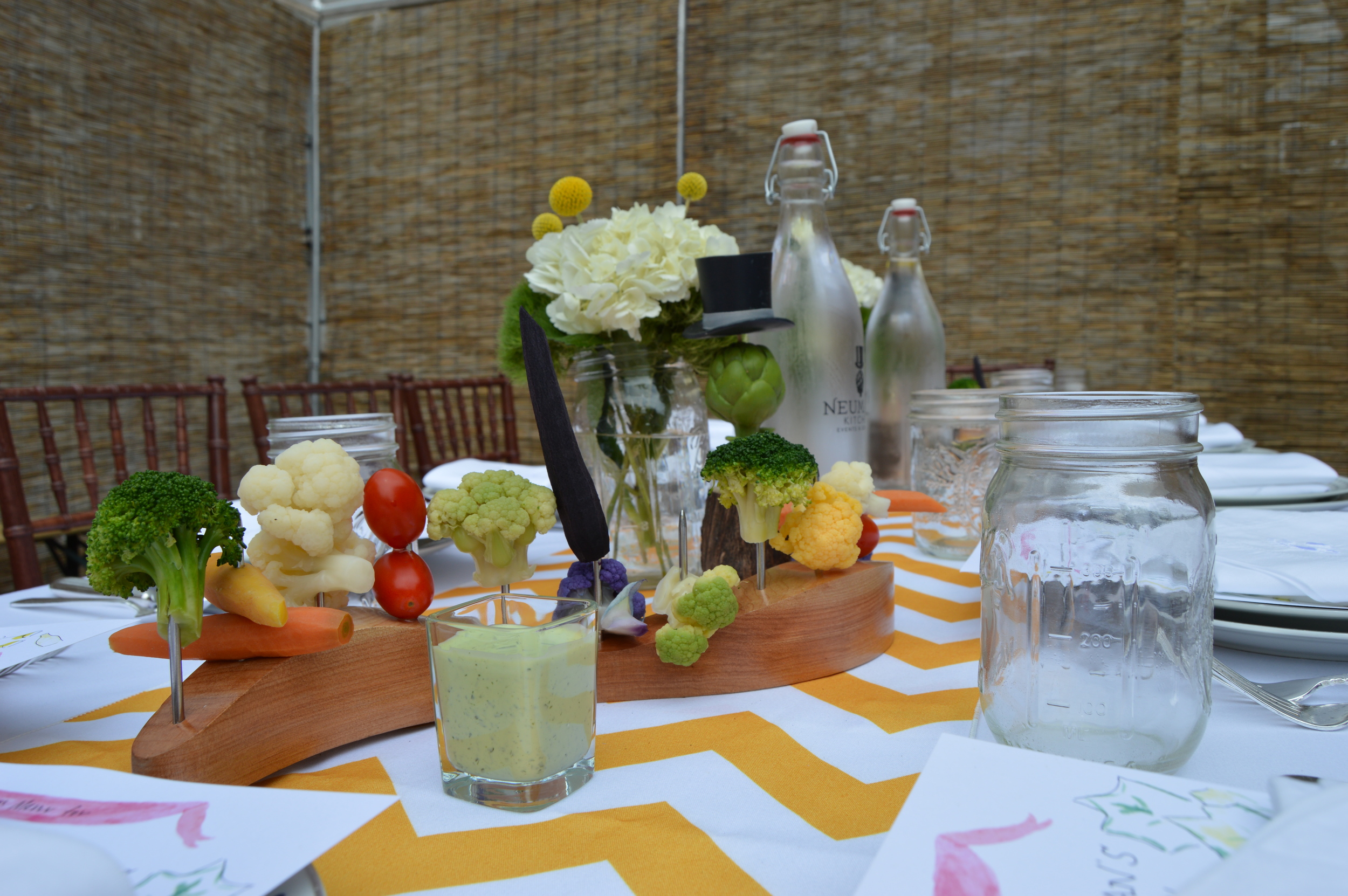 Little sculptures that hold crudités, designed by Paul Neuman