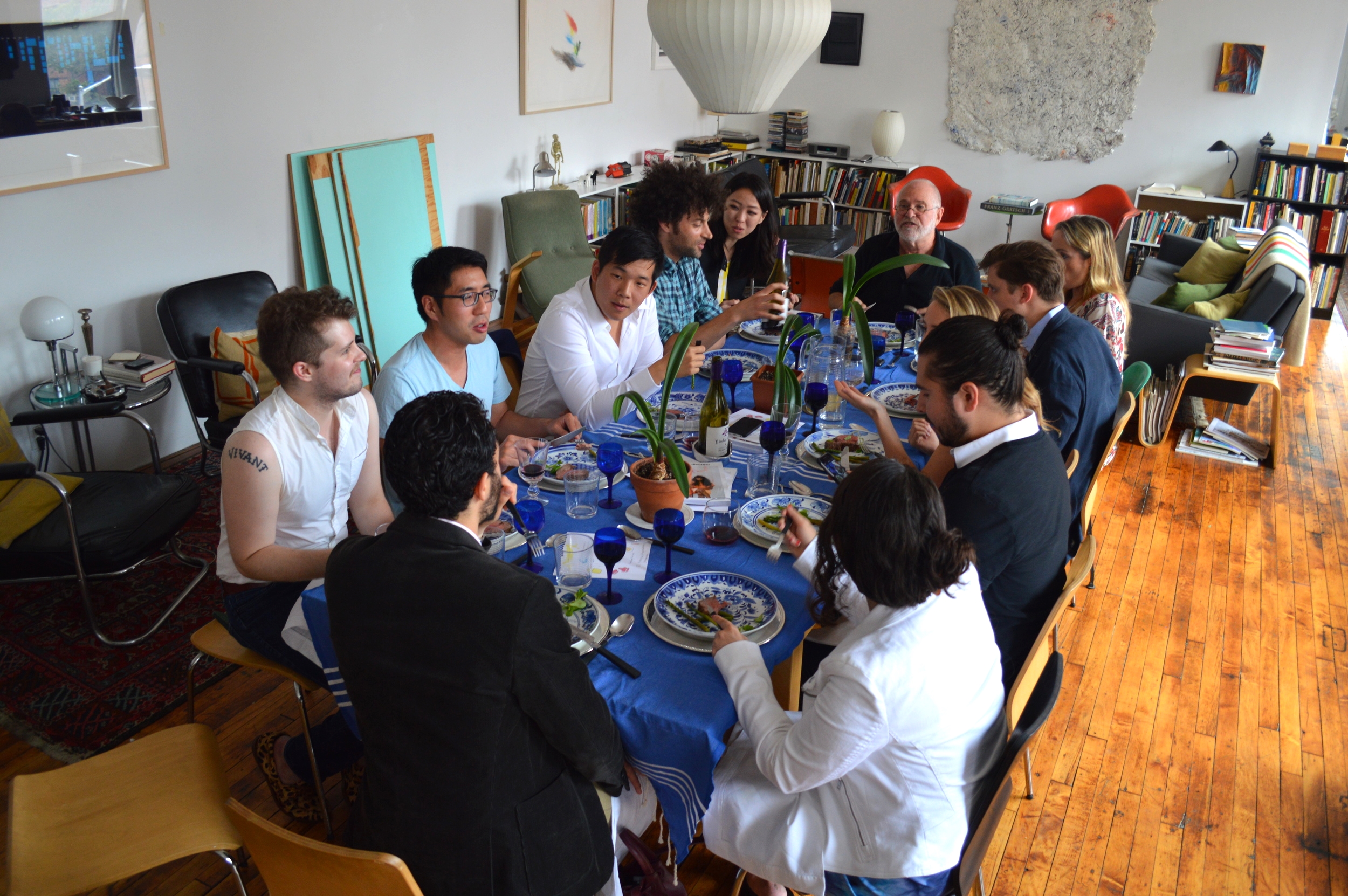 Guests dining at the table