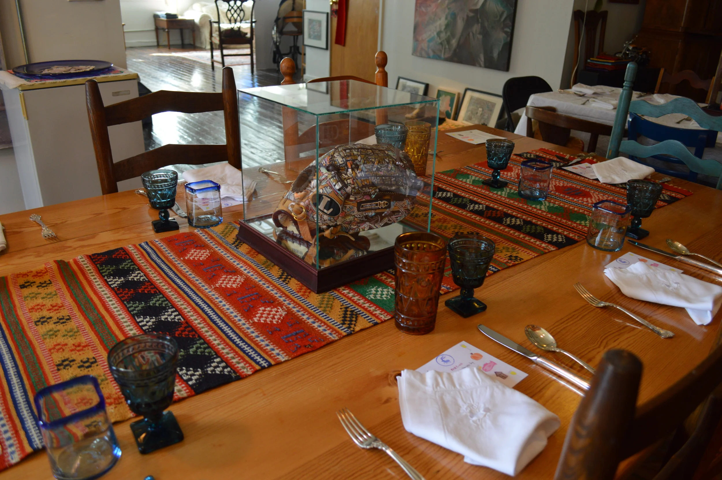 Peter's art was the centerpiece on the table and of the afternoon
