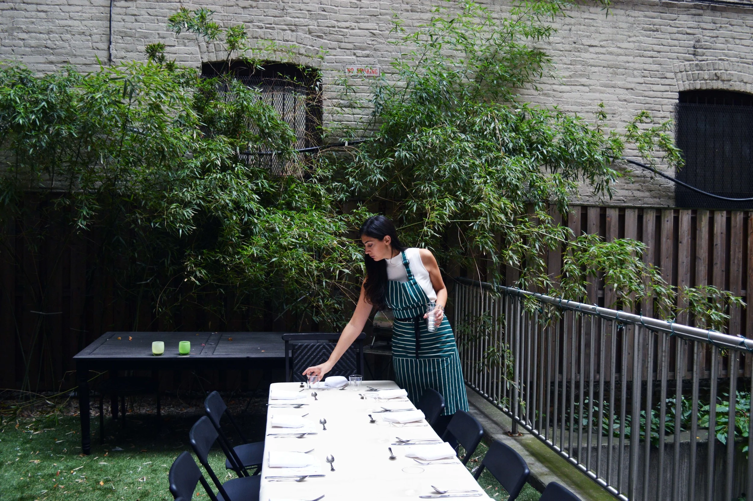 Stephanie Nass prepares for the event.