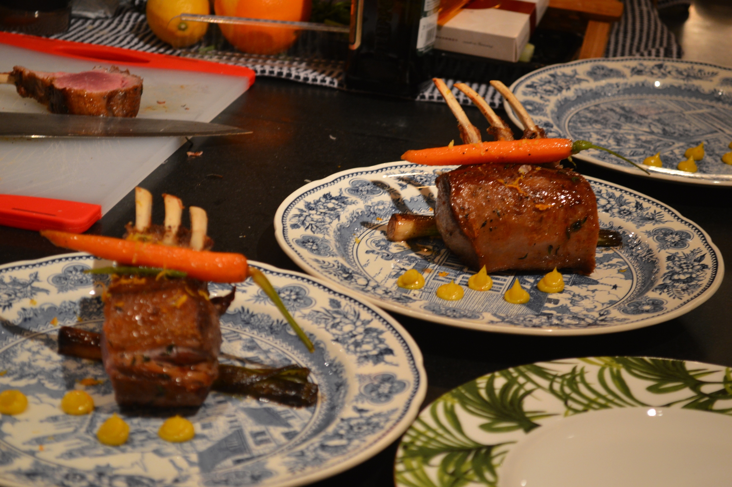 Rack of Lamb with Burnt Leak, Cherry Gel