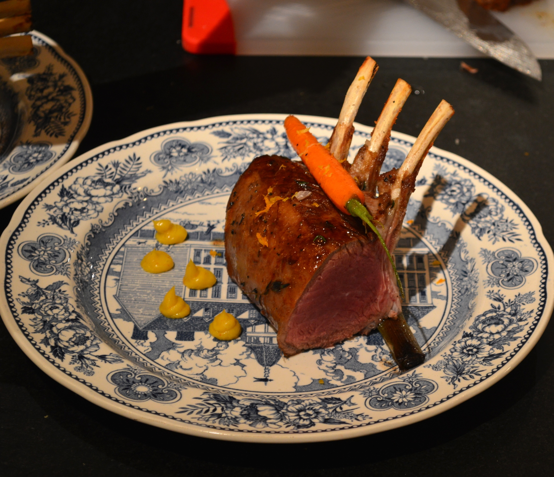 Rack of Lamb with Burnt Leak, Cherry Gel