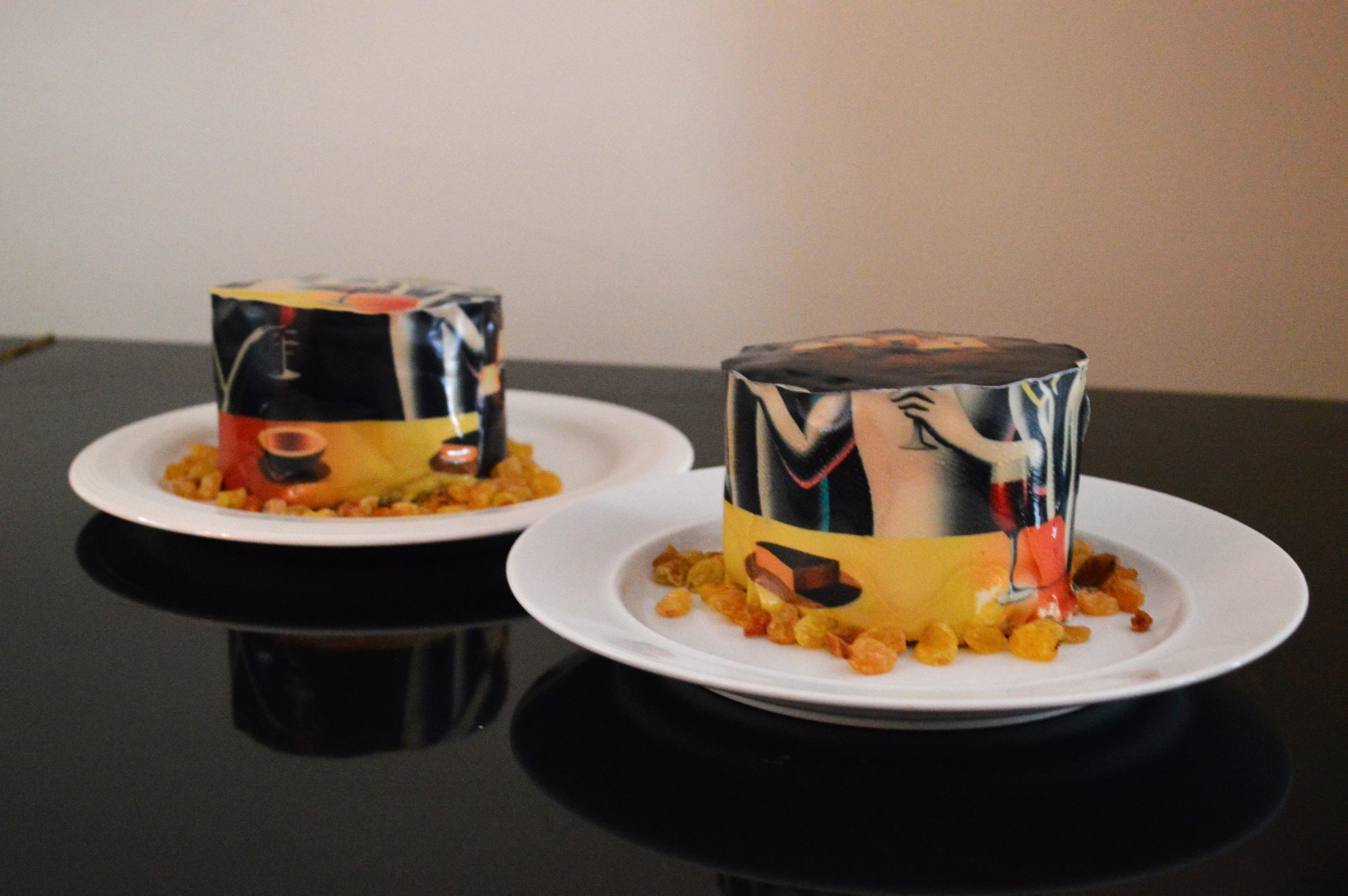 Chefanie's tiramisú cakes directly inspired by a Kostabi painting