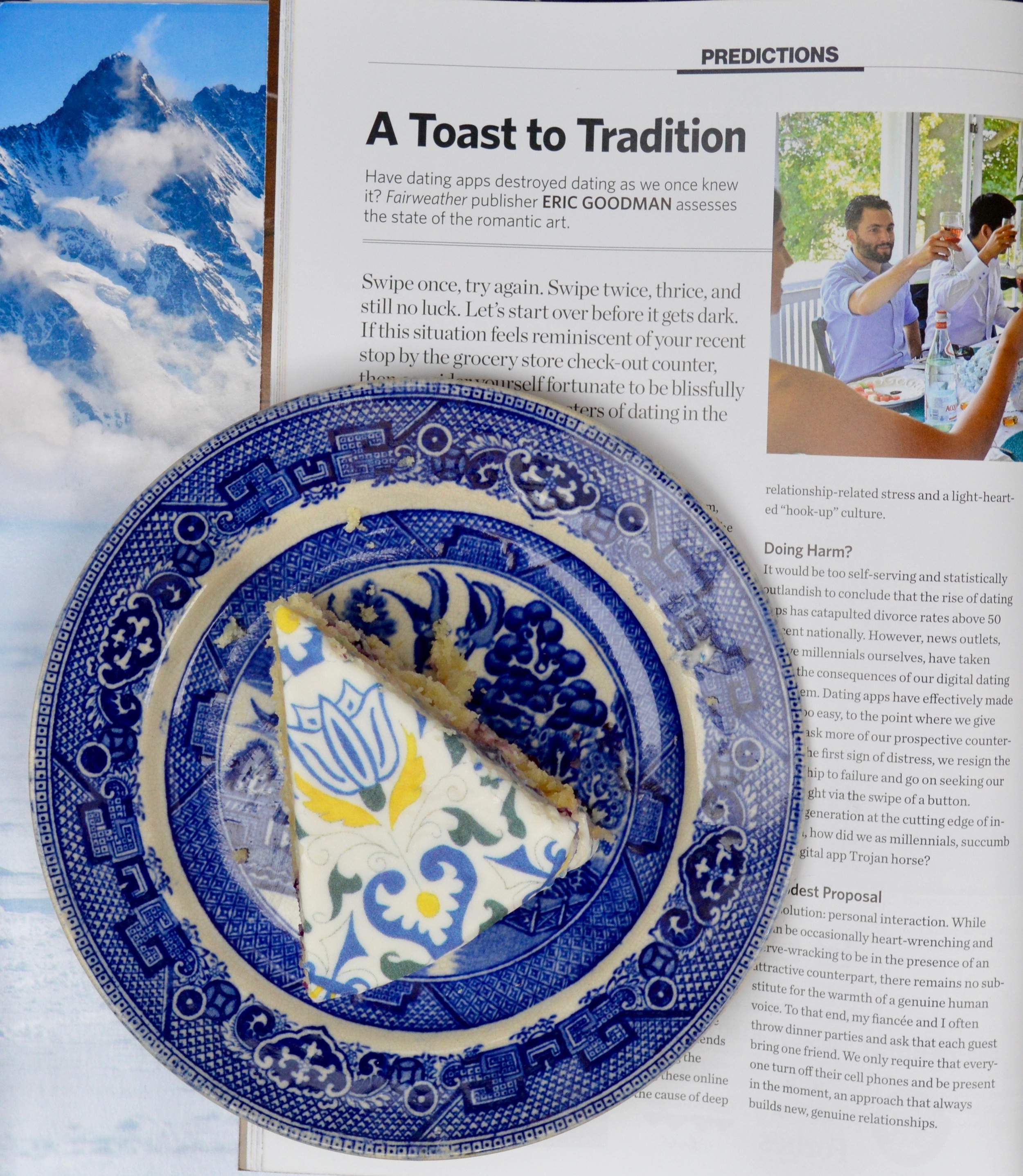 Cake slice with Amsterdam #ChefanieSheet with the summer issue of Fairweather Magazine, featuring a Victory Club event! 
