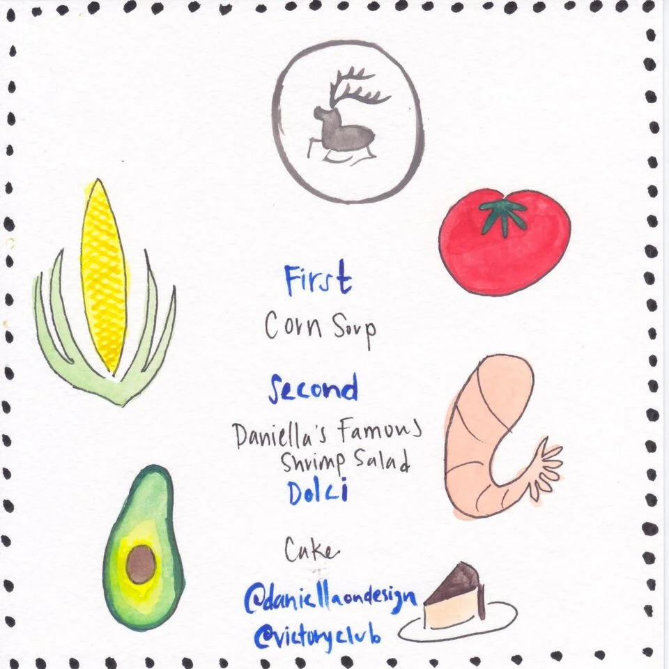Menu for luncheon with Daniella Ohad
