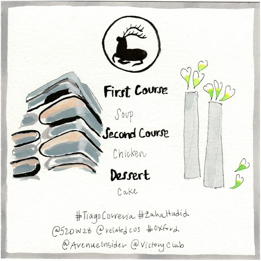 The menu for the dinner was handpainted by Chefanie. 