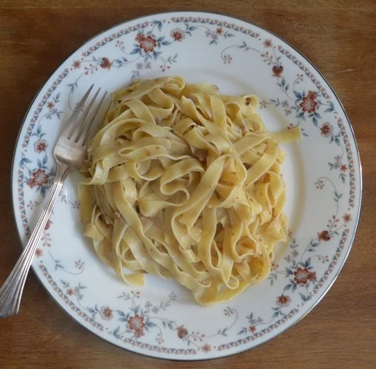 Tagliatelle with "Truffle Thrills." Recipe here.