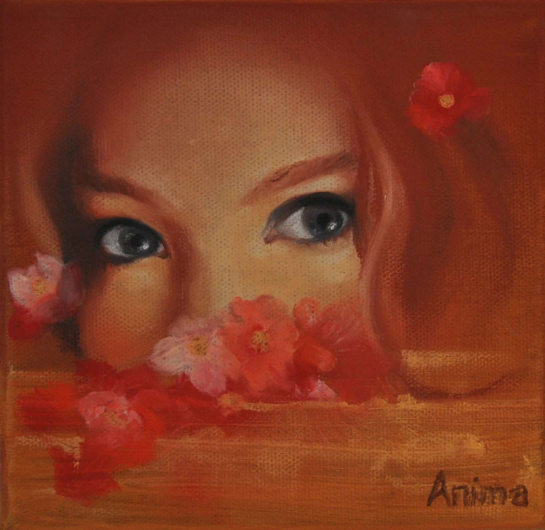 Crimson Blossoms and Gold