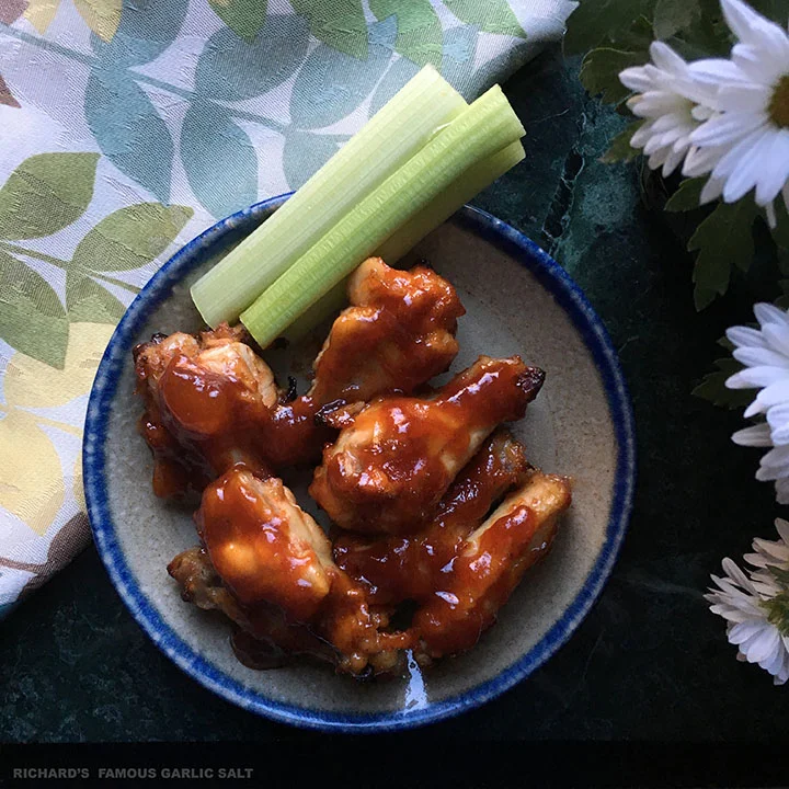 Sticky Peach Chicken Wings