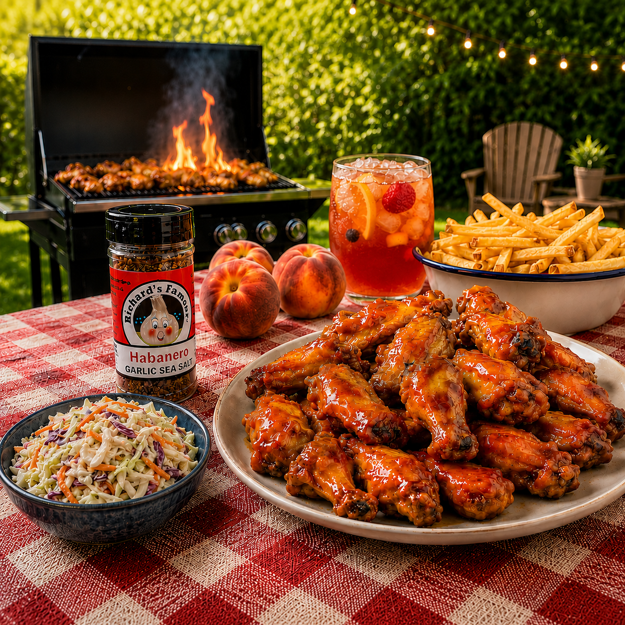 Peach Sticky Wings