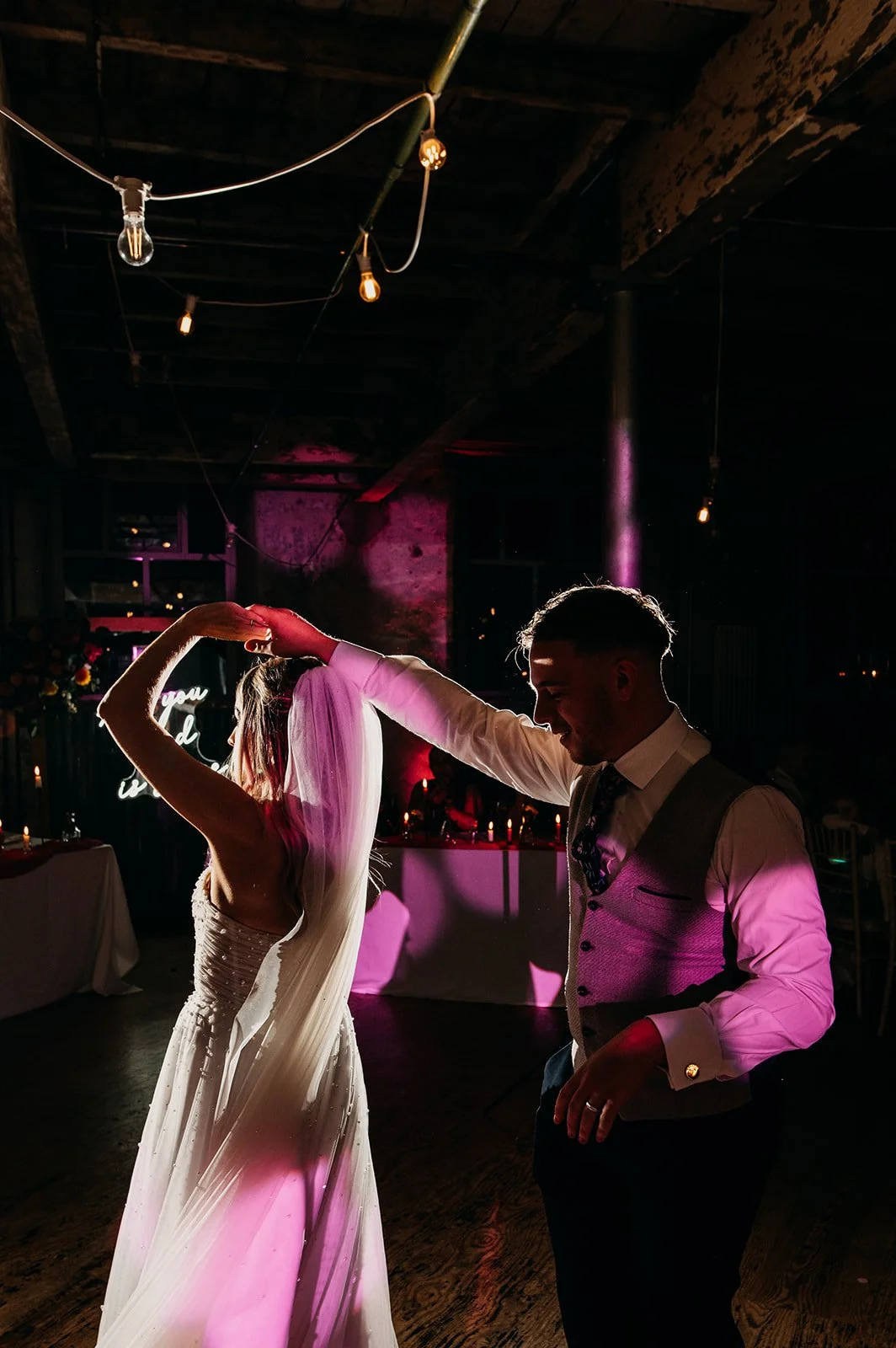Wedding reception at Holmes Mill Clitheroe, relaxed wedding photography
