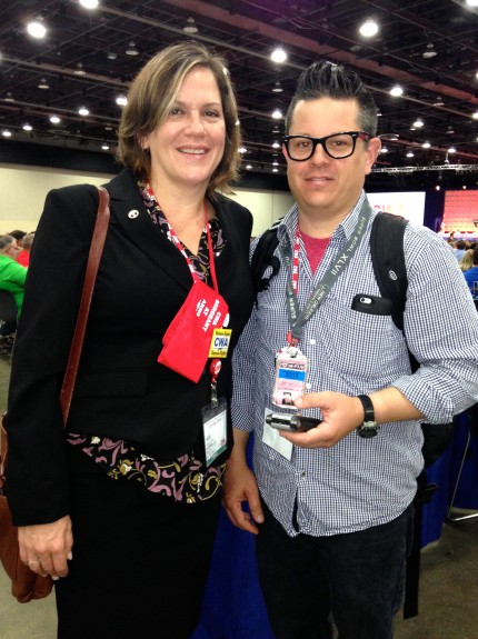Sara Steffens was joined by her husband, Chronicle Guild member Mike Kepka, in Detroit, where Steffens won the post of CWA Secretary-Treasurer.