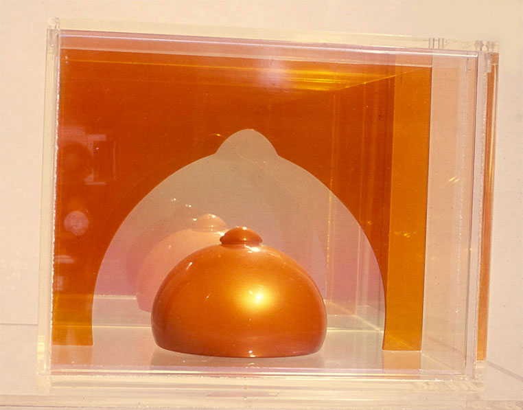  Orange Enegma, 1966  Foam and Fiberglas Resin Spray Painted image,&nbsp;with Acrylic Sheet in Acrylic Box  12"x12"x12" 