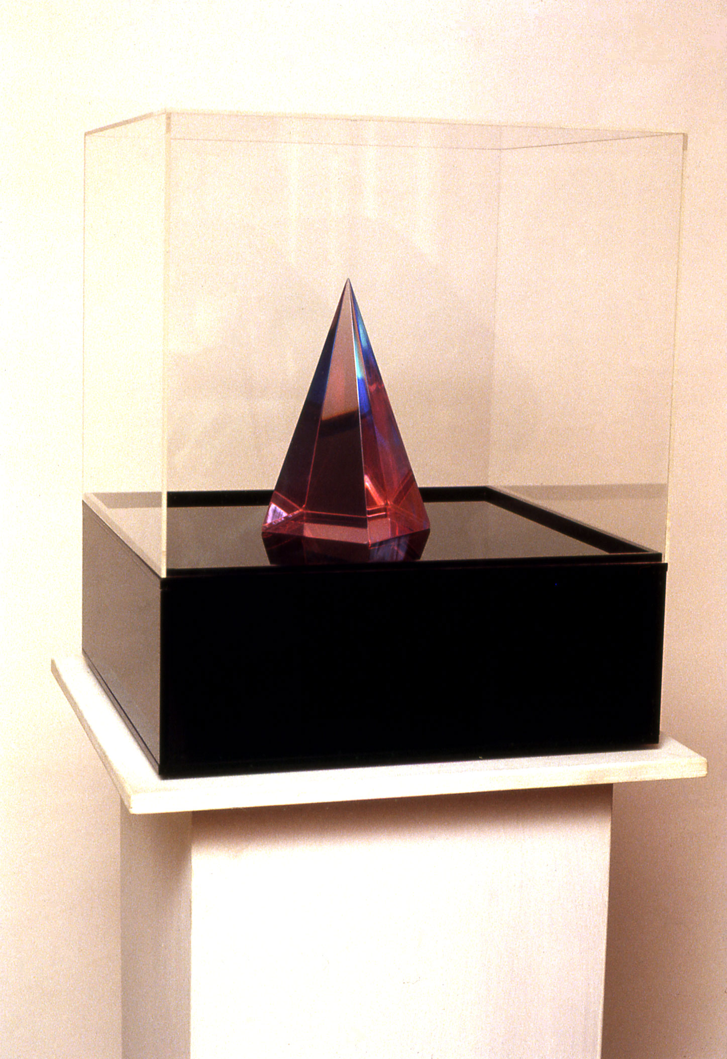  Pink Pyramid, 1970  Resin and Acrylic and Kinetic Light  24"x24"x30" 