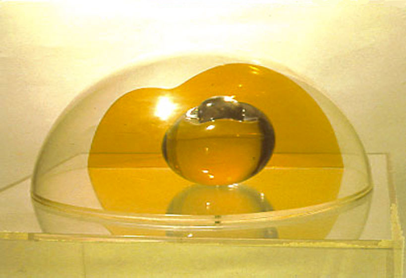  Yellow Egg, 1966  Resin and Acrylic and Vacuum Formed  12"x6"x6" 