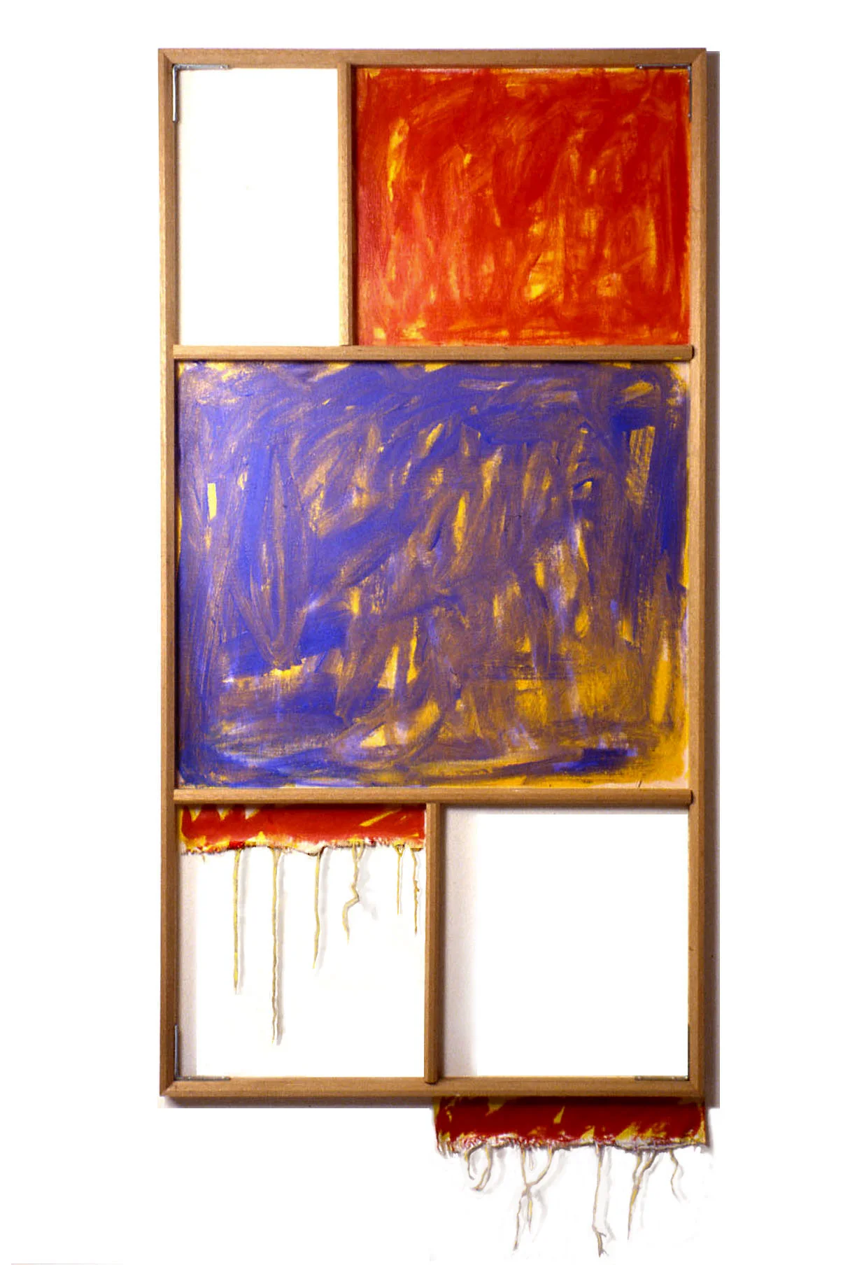 "Red, White and Blue",1980 Oil on White Canvas with White Wall and Stretcher Bars 45"x60"x2"