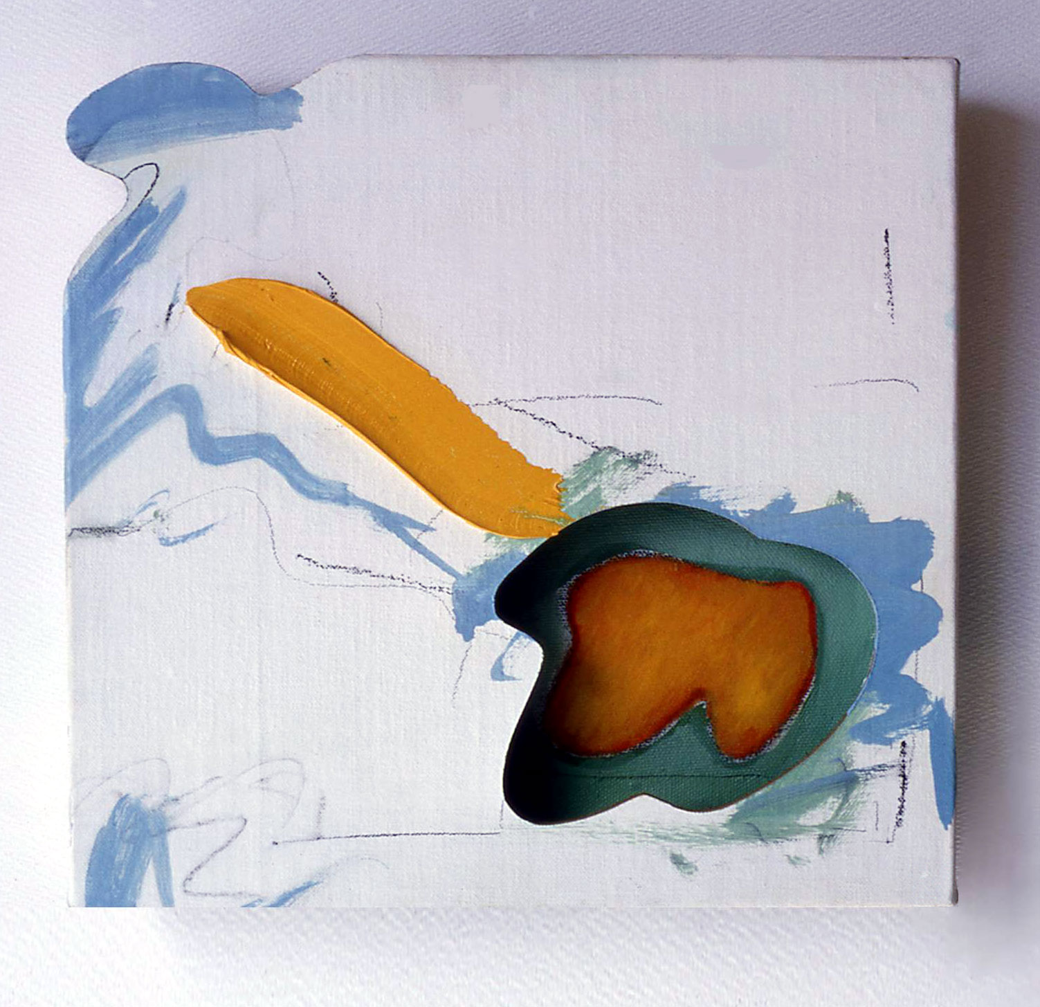 Female Convergence, 1964 Acrylic and Charcoal on canvas on masonite 12"x12"x2"