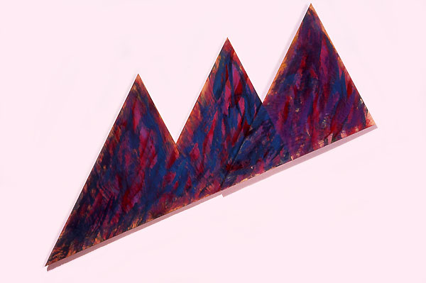  Xmas Triangles, 1986  Acrylic Paint on Plywood  17"x43"x1 