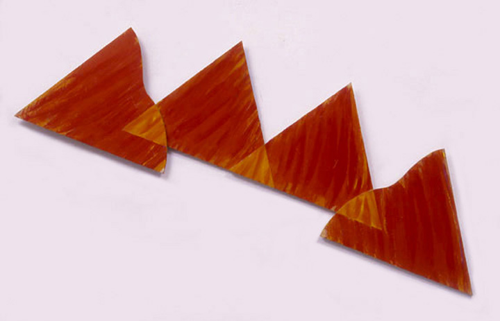  Red, Sequential Series, 1987  Acrylic Paint on Plywood  72"x20"x1" 