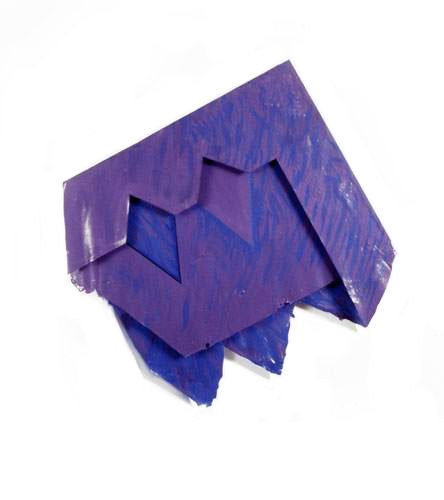  Blue, Purple with Diamonds, 1977  Acrylic and Rhoplex Layered Paintings  20"x20"x3" 