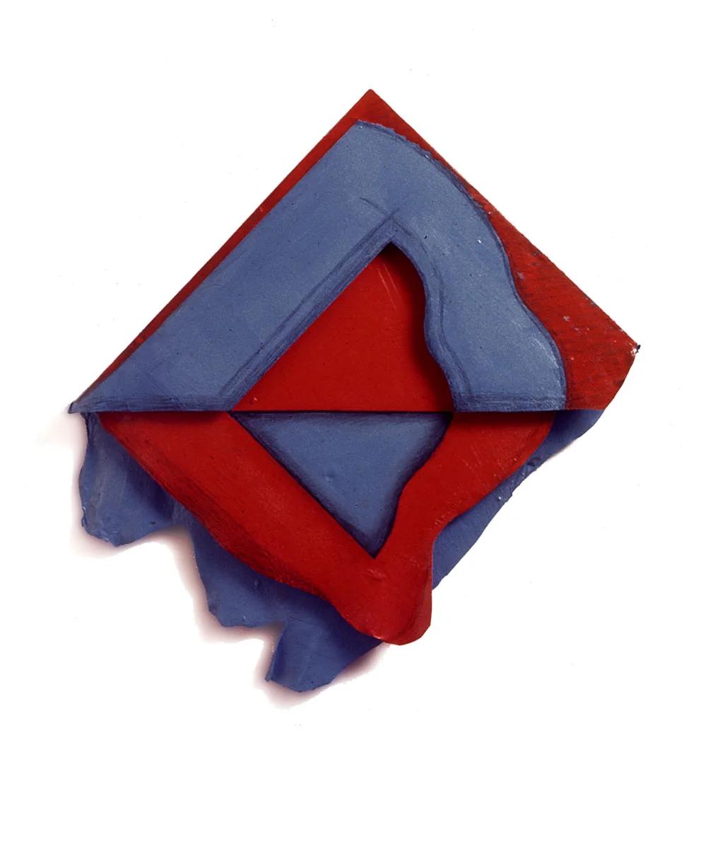 Red and Blue Organic, 1976 Layered Acrylic and Rhoplex 20"x24"x3"