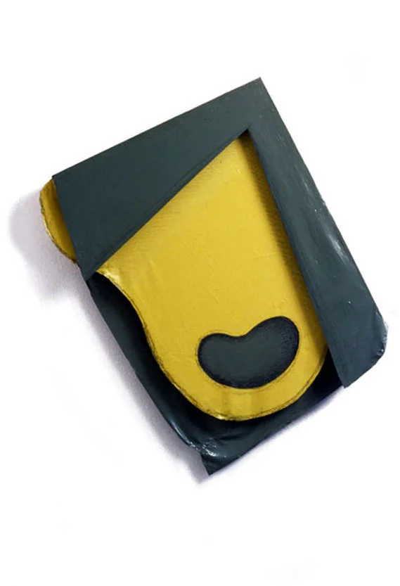 Yellow and Green Organic, 1977 Layered Acrylic and Rhoplex 2o"x24"x3"