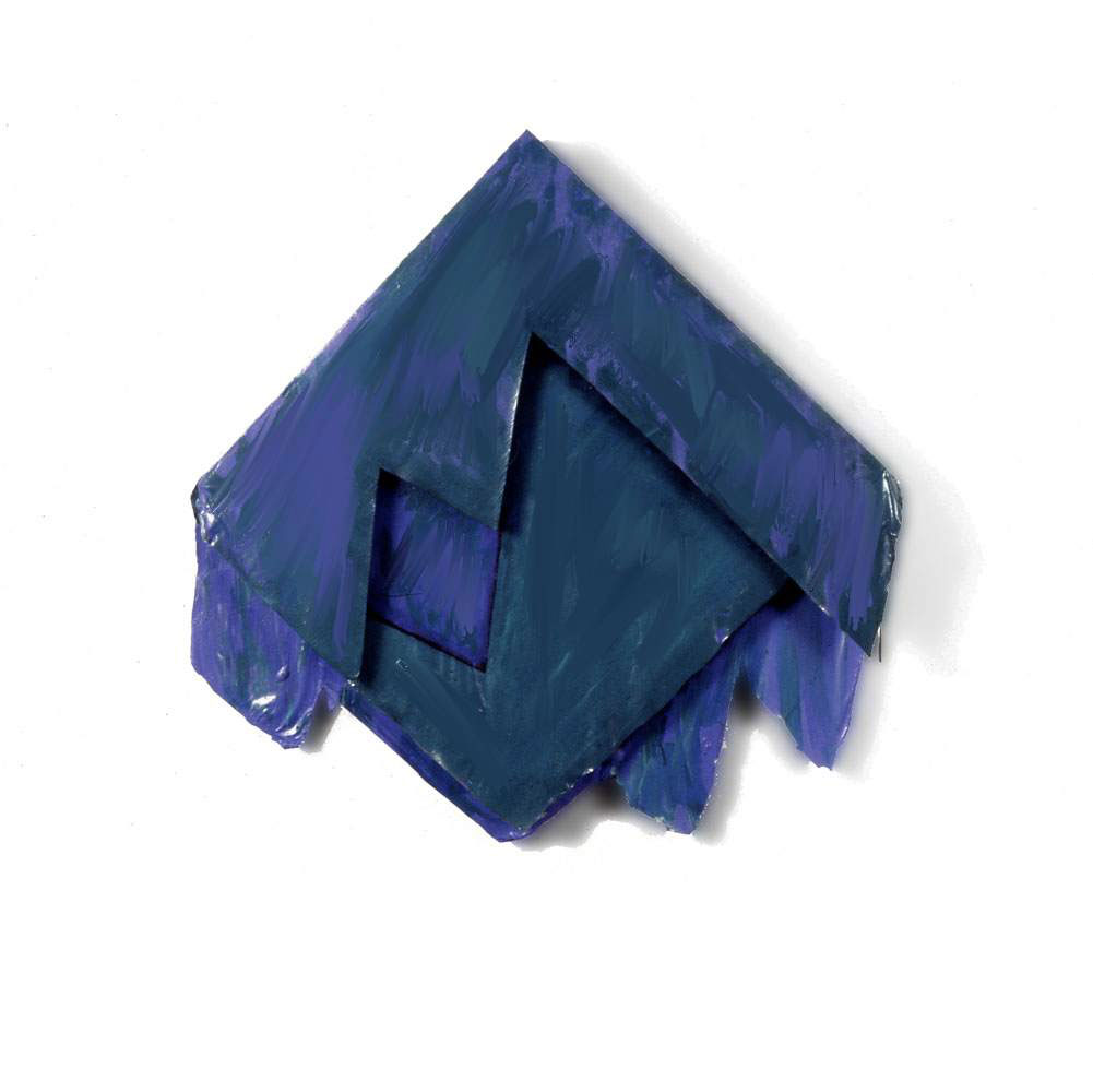  Blue Green Diamond, 1977  Layered Acrylic and Rhoplex  20"x20"x3" 