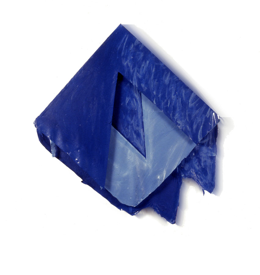  Ultramarine Blue Triangles, 1977  Acrylic and Rhoplex Layered Paintings  30"x40"4" 