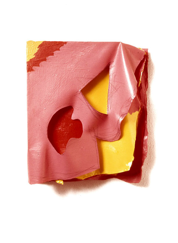  Pink, Yellow, Red Folds, 1976  Layered Acrylic and Rhoplex  8"x9"x3" 