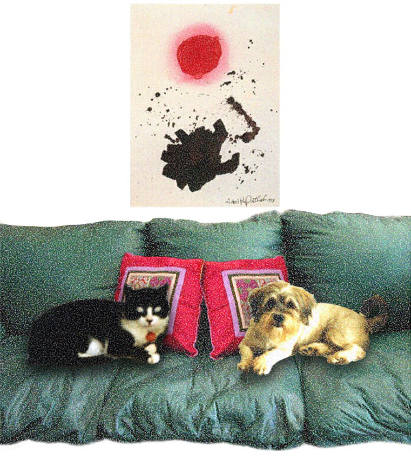  (Collectors) Chipper and Bucky In Front Of Their Adolph Gottlieb Painting, 2007  Digital Painting 