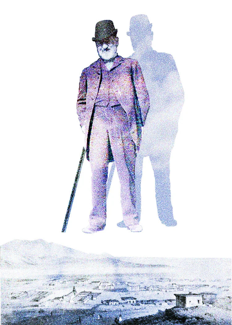 Harris Newmark Looks Down at L.A. in 1851, 2007 Digital Painting
