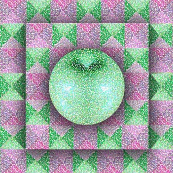  Apple on Triangles, 2004  Digital Painting 