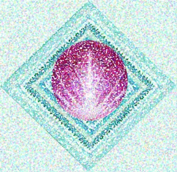 Radicchio On Green Rectangles, 2001 Digital Painting