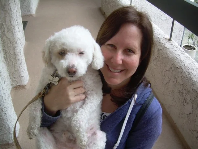 Holly neighbor with white poodle