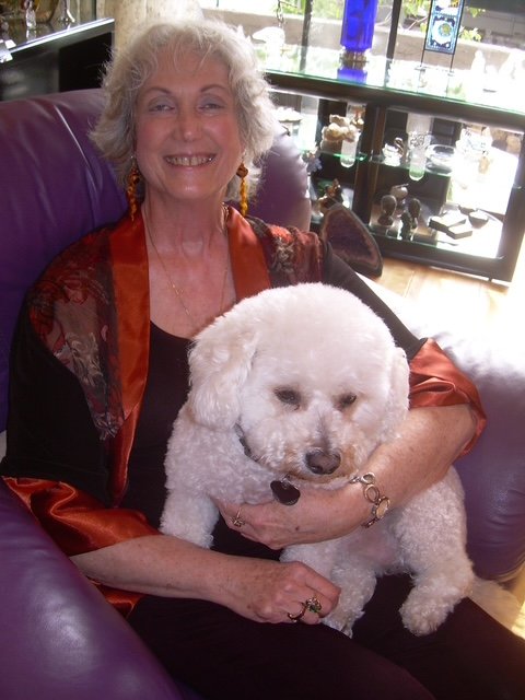 Ruth Fischer neighbor with mixed poodle