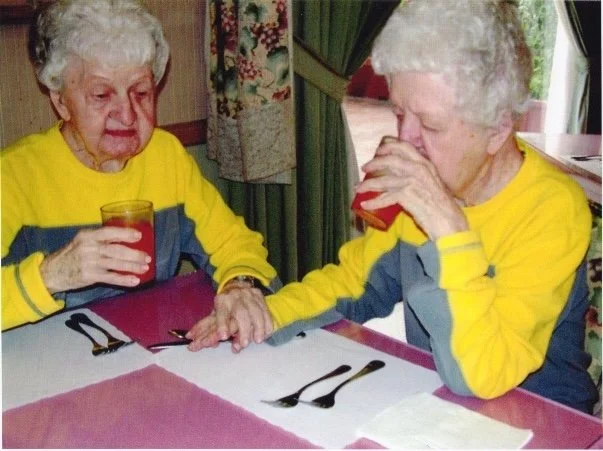 Twins drinking punch