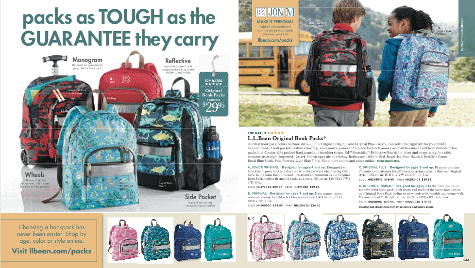  Catalog spread for L.L.Bean 