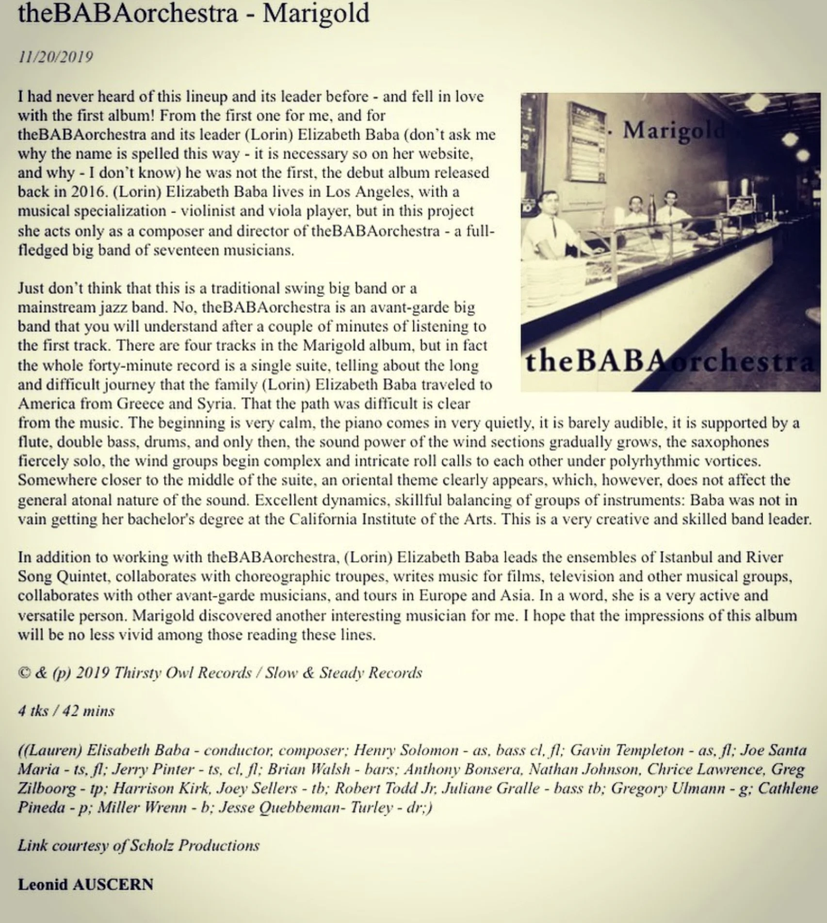 Jazz-квадрат (Jazz Square) 2019 theBABAorchestra - Marigold