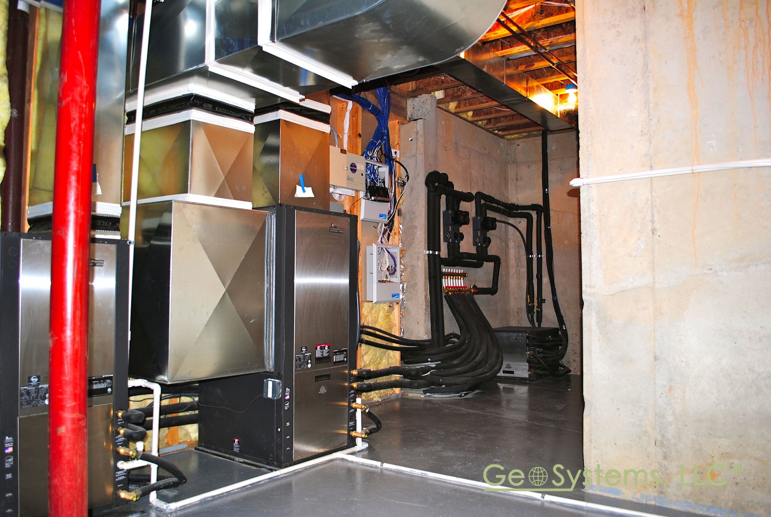 A Finished Geothermal Mechanical Room
