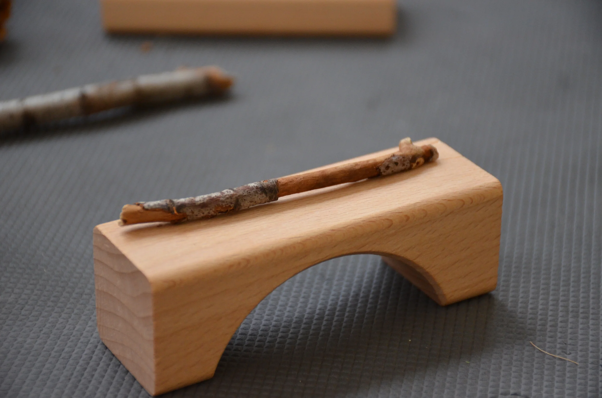 As mentioned last week, these arch shapes have become many different objects. Such a lovely bed for a tired little stick!