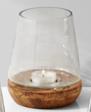 5" Wood base hurricane $9 (12)