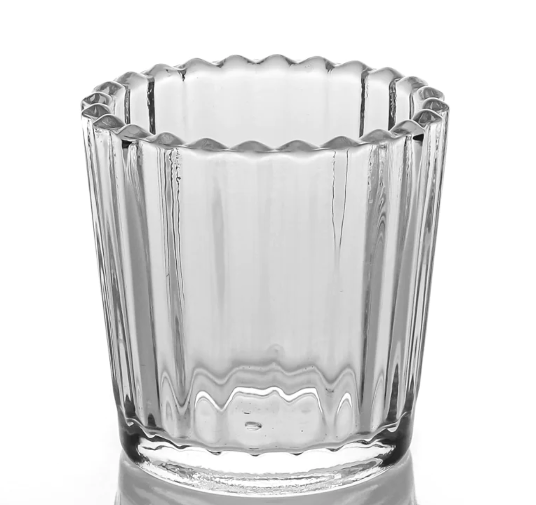 2" clear pleat votive $1 (48)