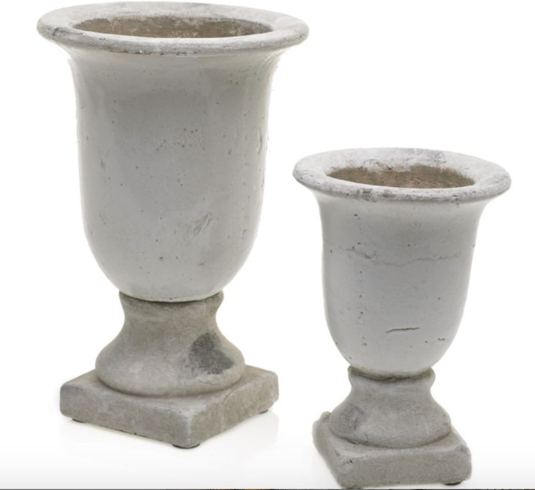 Garden urn vase (4) 12" and (4) 8.5" H $9 each
